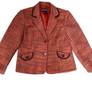 Women’s Requirements orange tweed blazer Size 16
